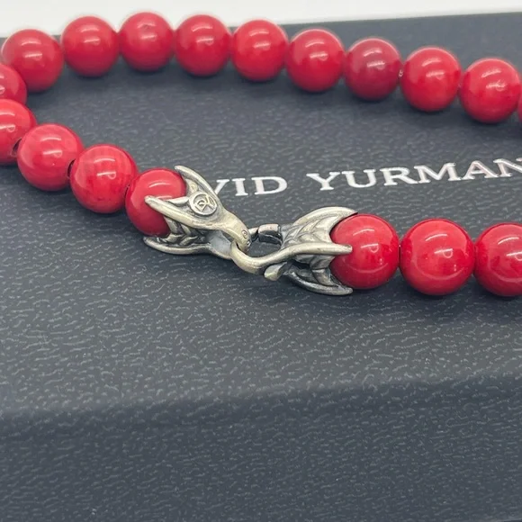 David Yurman Red Spiritual Beads Bracelet, 8mm - Picture 2 of 8